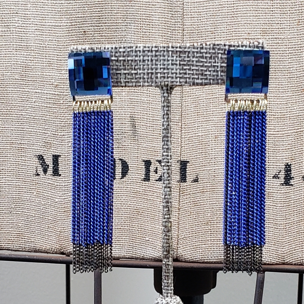 Anodized Sapphire Post Earrings
